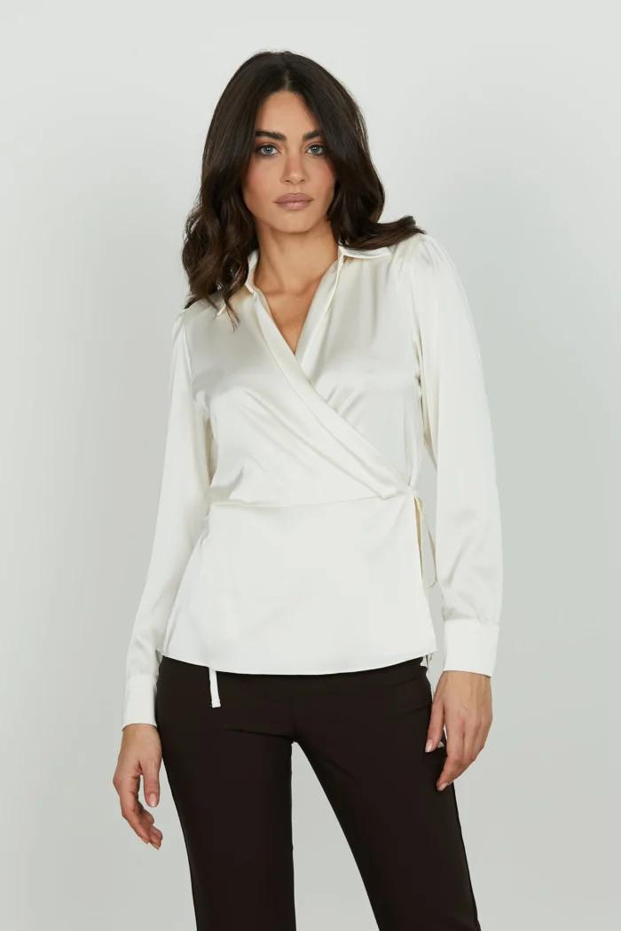 Relish Blusa Manga Larga Escote Cruzado