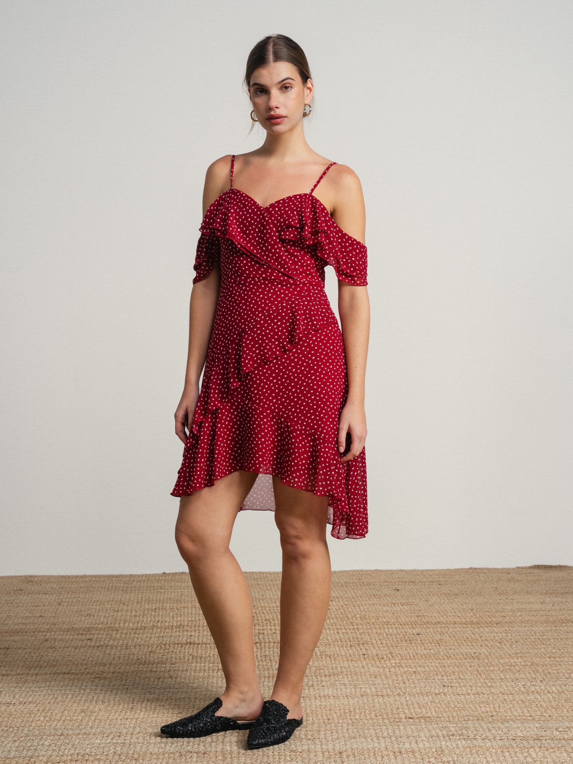 Smf Vestido Corto De Lunares