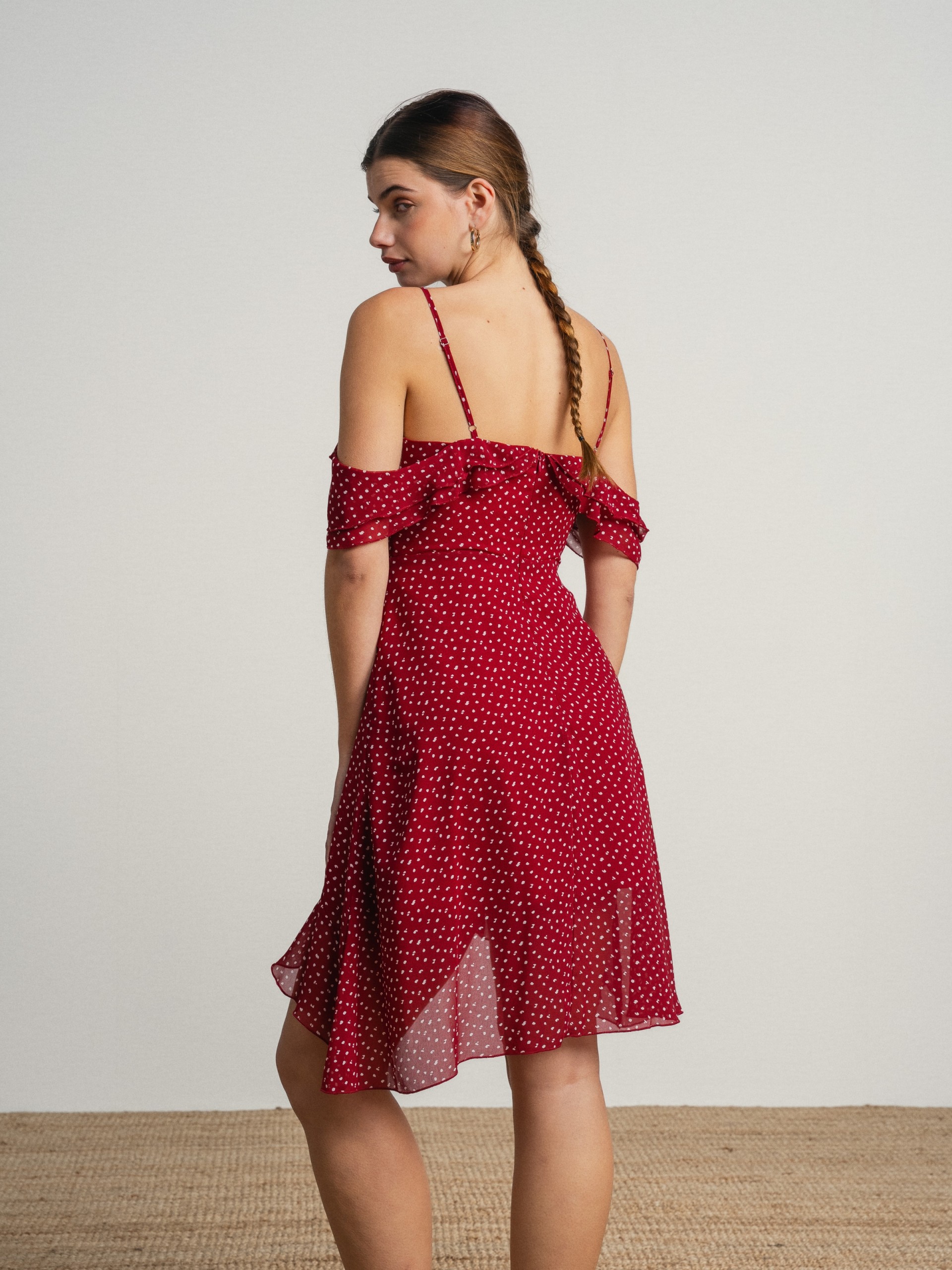 Smf Vestido Corto De Lunares - Imagen 3