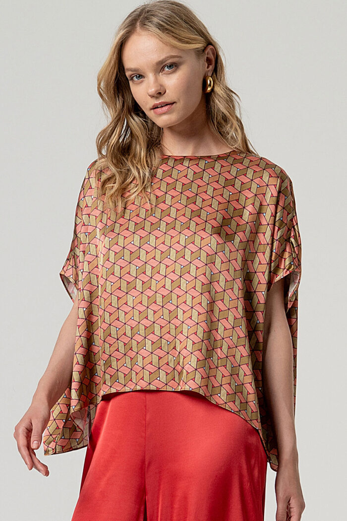 Surkana Blusa Estilo Capa Multicolor