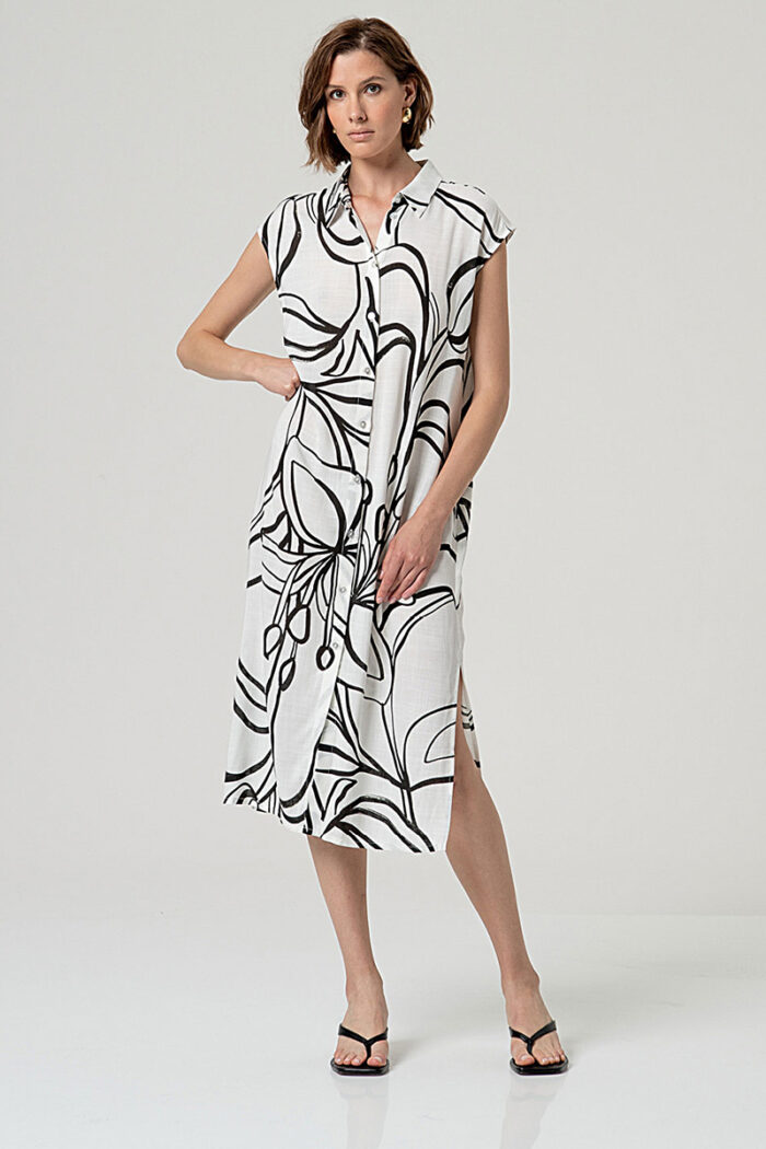 Surkana Vestido Camisero Largo Crudo