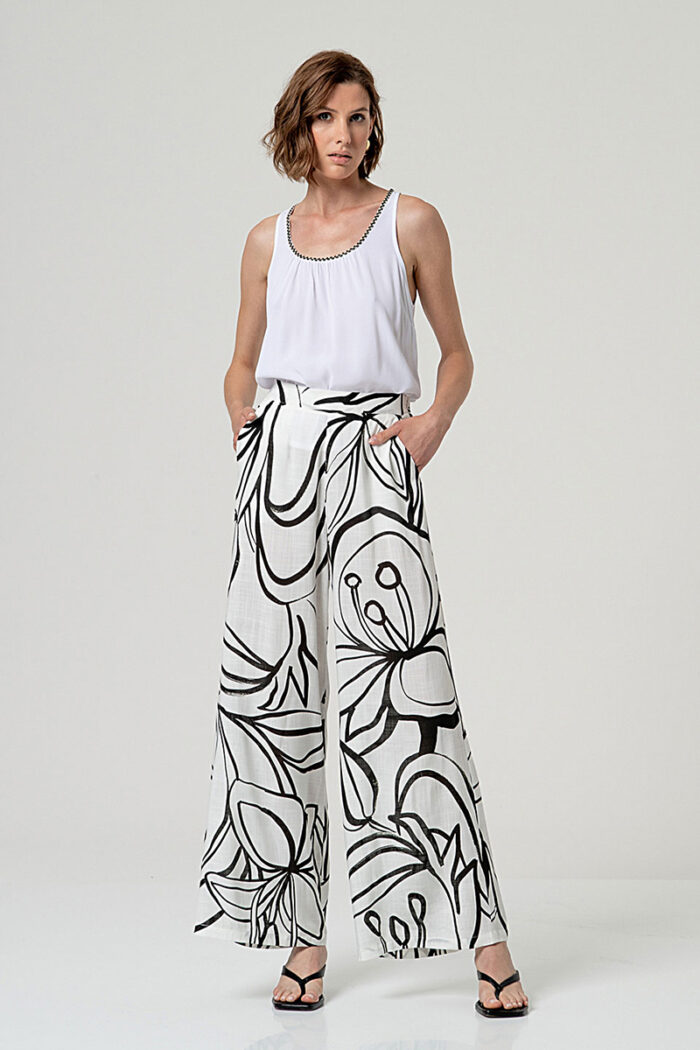 Surkana Pantalon Amplio Blanco