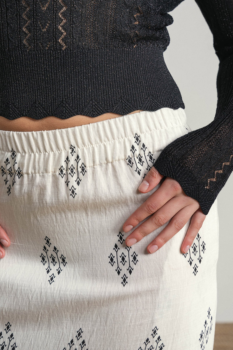 Smf Falda Larga Estampada Con Abertura Lateral - Imagen 4
