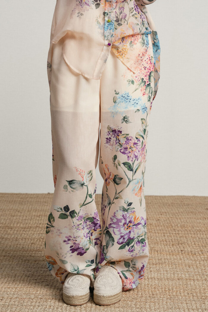 Smf Pantalon Ancho Con Estampacion Floral