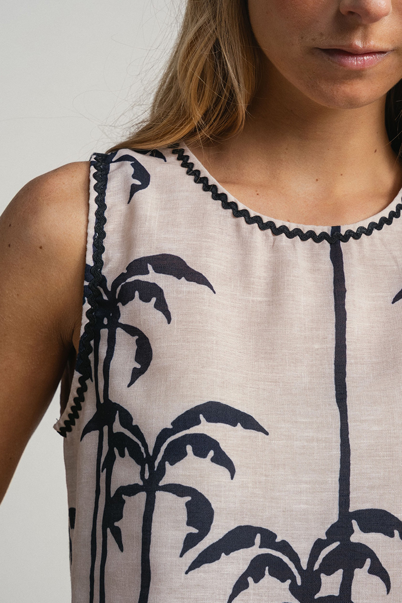 Smf Camiseta Sin Mangas Con Estampado De Palmeras - Imagen 4