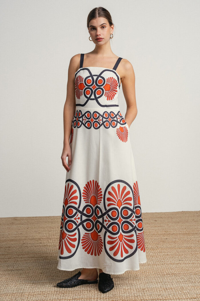 Smf Vestido Con Tirantes Estampado