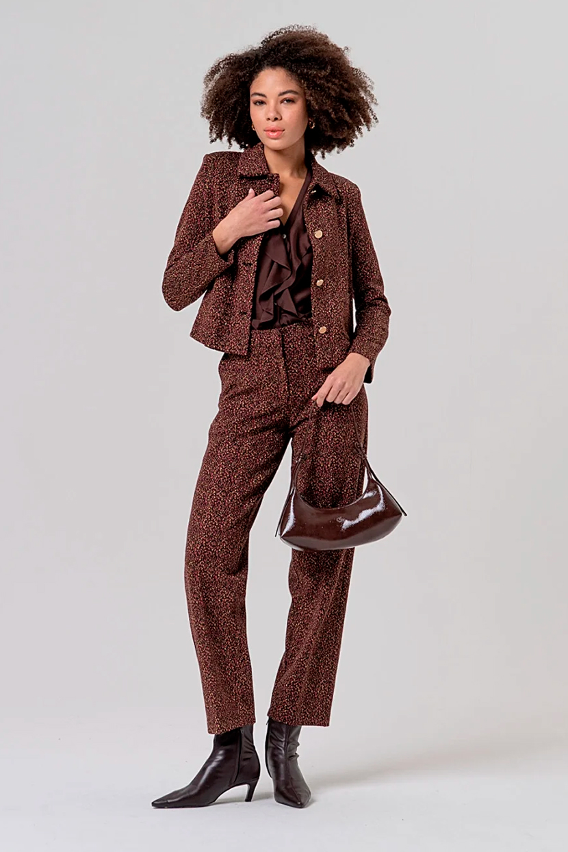 Surkana Chaqueta Corta Efecto Tweed